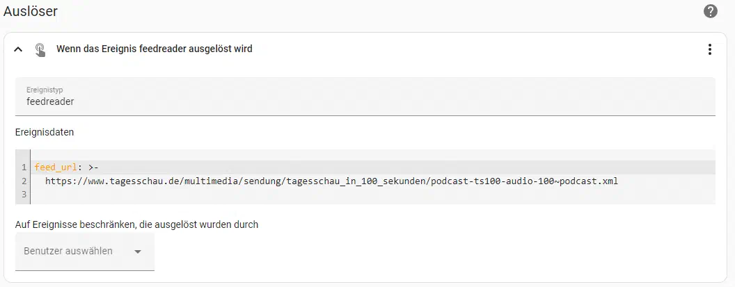 Feedreader trigger