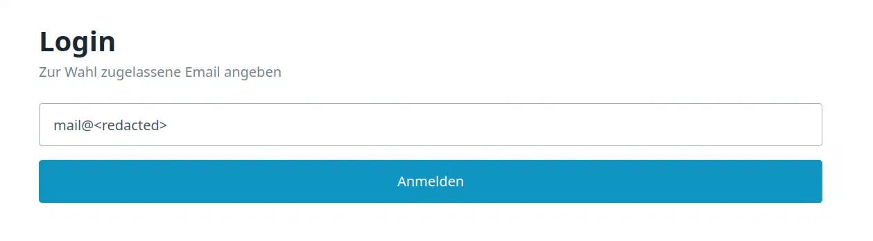 Eintragung der Wählerkennung